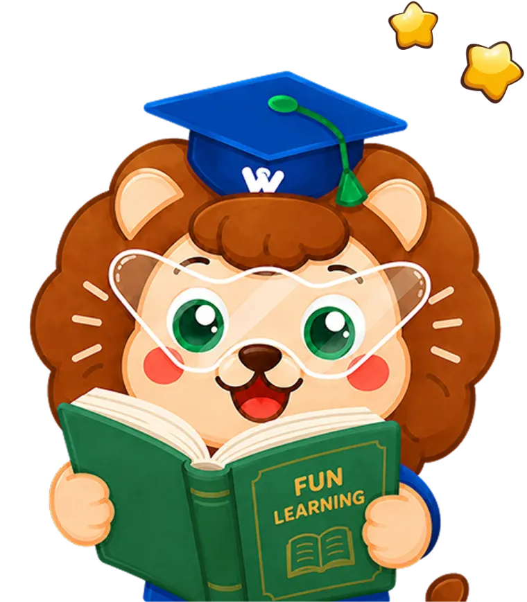 Mascot Leo wearing graduation cap